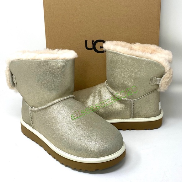 💥MEGA SALE!💥UGG  Women’s Boots Arielle Sparkle Boot Fur Gold Size 6 1112090 - Picture 9 of 11